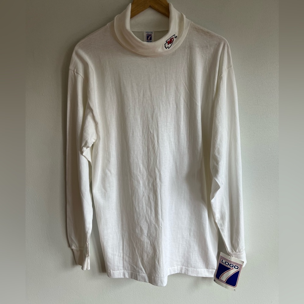 Vintage Kansas City Long Sleeve Turtle Neck / NFL / LOGO 7 / Single Stitch / L